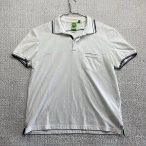 Hugo Boss Polo Shirt Men’s Sz XL White Slim Fit Stained Read Casual Short Sleeve